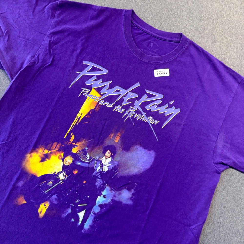 Prince Purple Rain The Revolution Graphic T-Shirt Mens XL Purple Cotton Tee